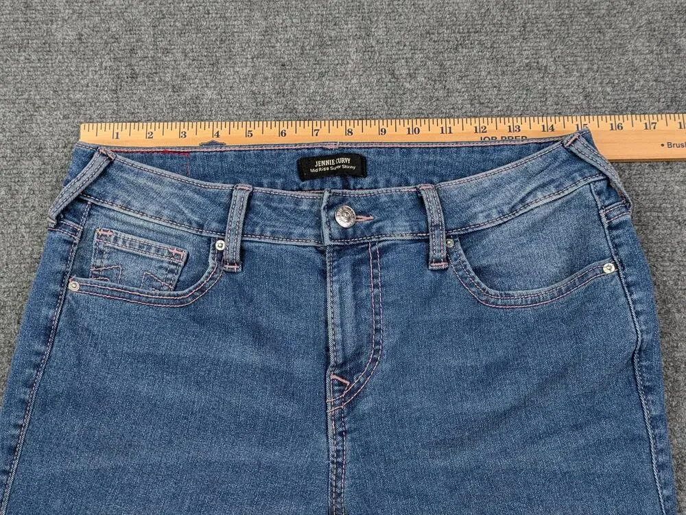 True Religion Jeans Womens 29 Blue Jennie Curvy Mid Rise Super Skinny Stretch